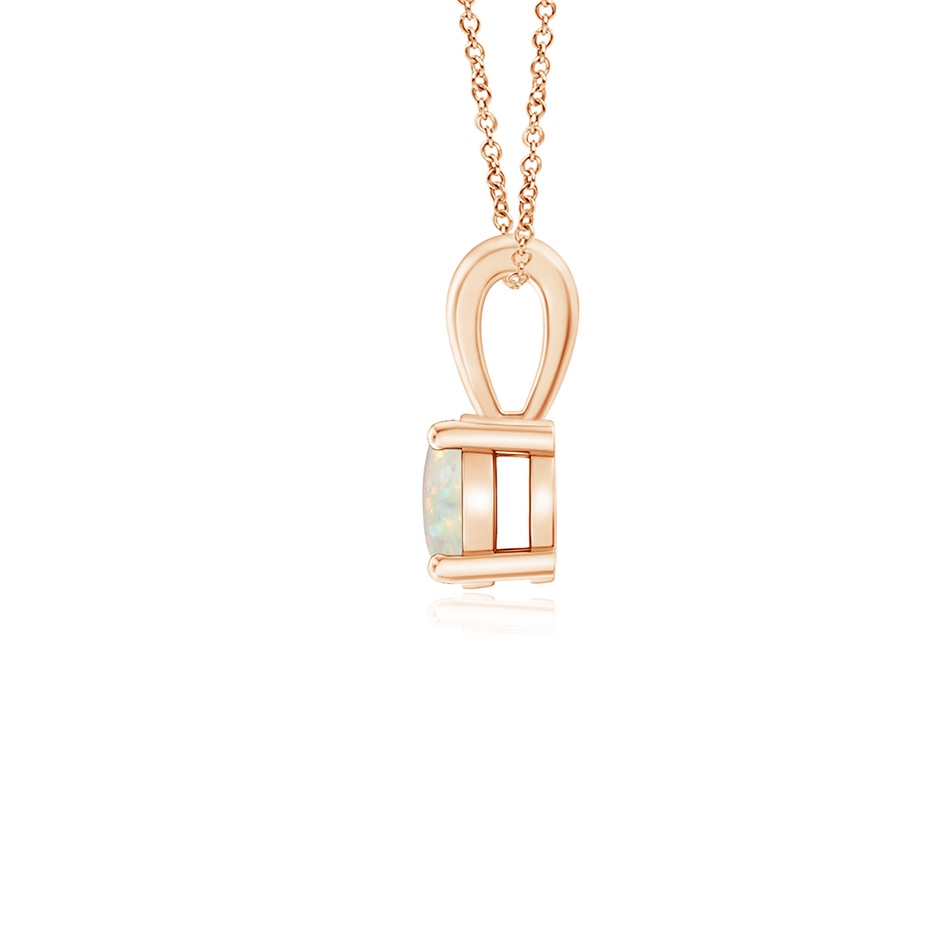 4mm AAA Classic Prong-Set Round Opal Solitaire Pendant in Rose Gold side 199