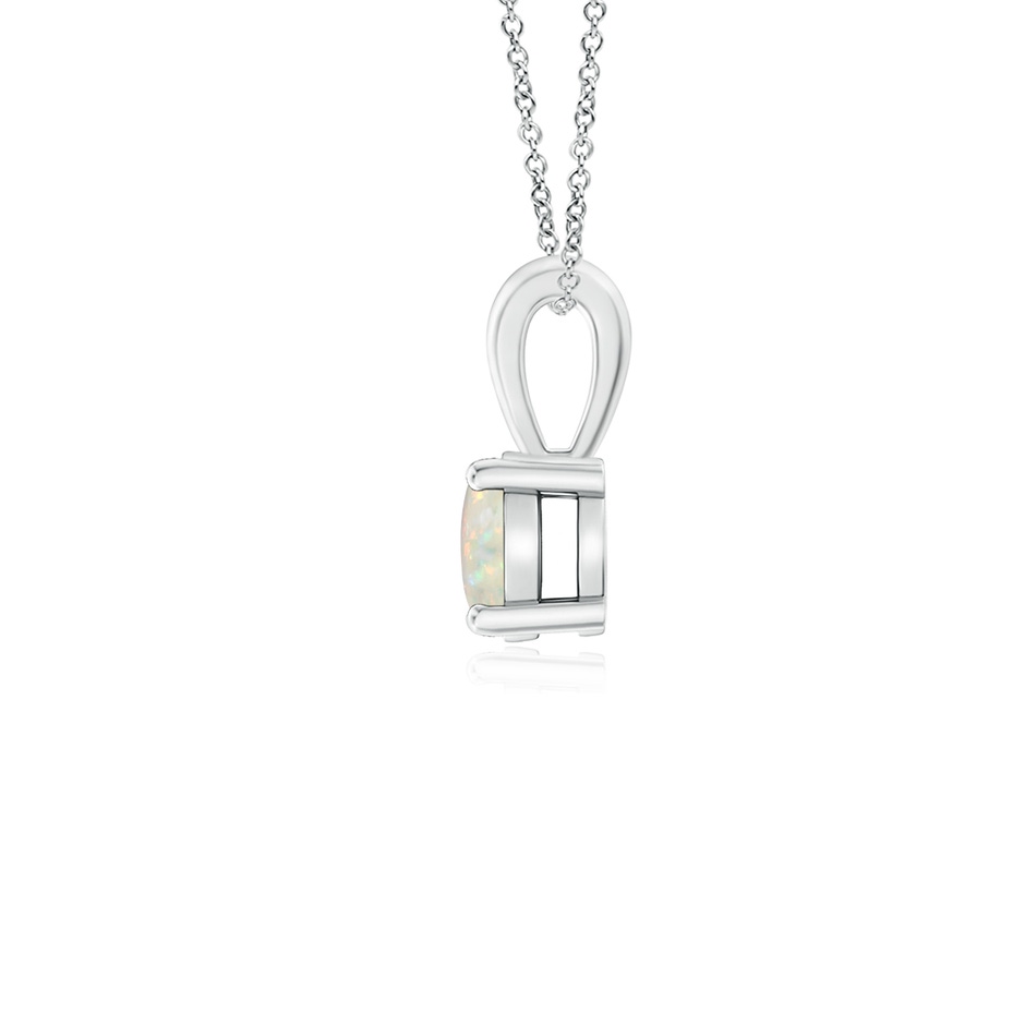 4mm AAA Classic Prong-Set Round Opal Solitaire Pendant in S999 Silver side 199