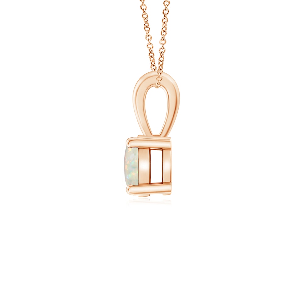 5mm AAA Classic Prong-Set Round Opal Solitaire Pendant in Rose Gold side 199
