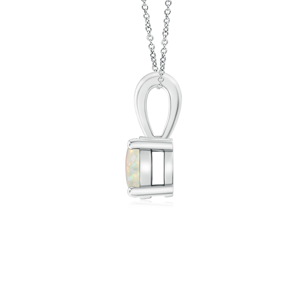 5mm AAA Classic Prong-Set Round Opal Solitaire Pendant in S999 Silver side 199