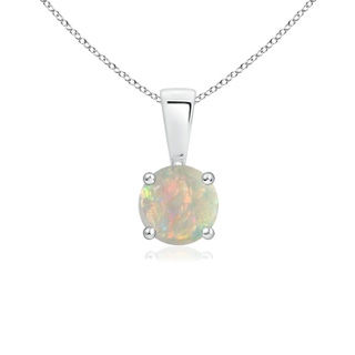 5mm AAAA Classic Round Opal Solitaire Pendant in P950 Platinum