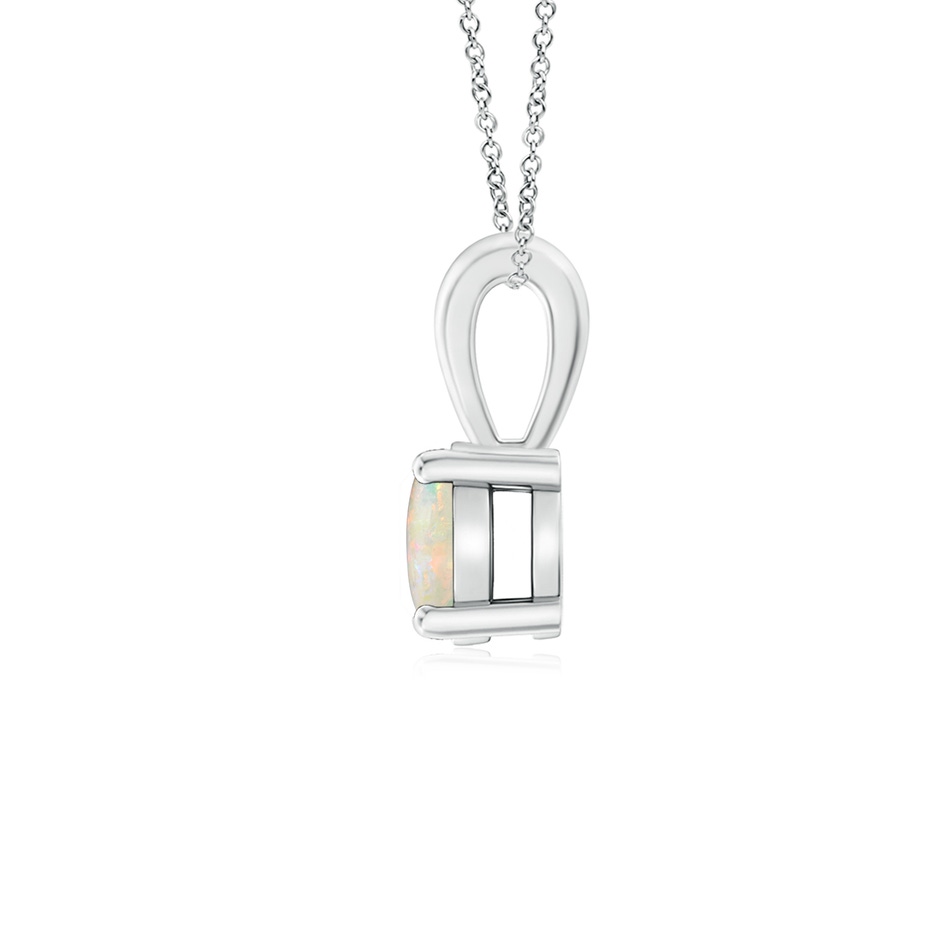 5mm AAAA Classic Prong-Set Round Opal Solitaire Pendant in S999 Silver side 199