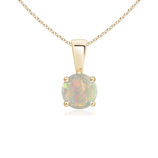 5mm AAAA Classic Round Opal Solitaire Pendant in Yellow Gold