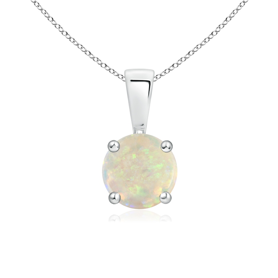 6mm AAA Classic Prong-Set Round Opal Solitaire Pendant in P950 Platinum 