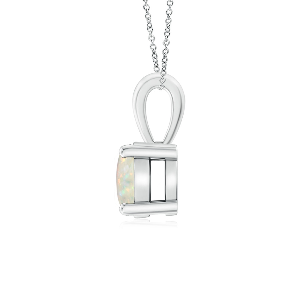 6mm AAA Classic Prong-Set Round Opal Solitaire Pendant in S999 Silver side 199