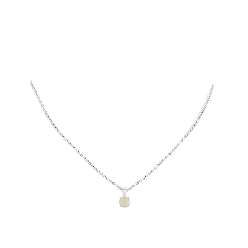 6mm AAA Classic Prong-Set Round Opal Solitaire Pendant in S999 Silver pen
