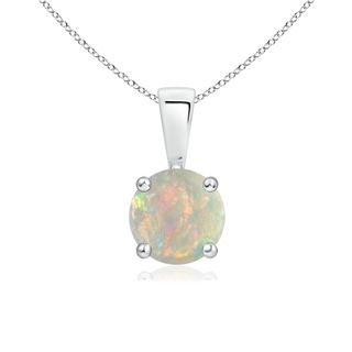 6mm AAAA Classic Round Opal Solitaire Pendant in P950 Platinum