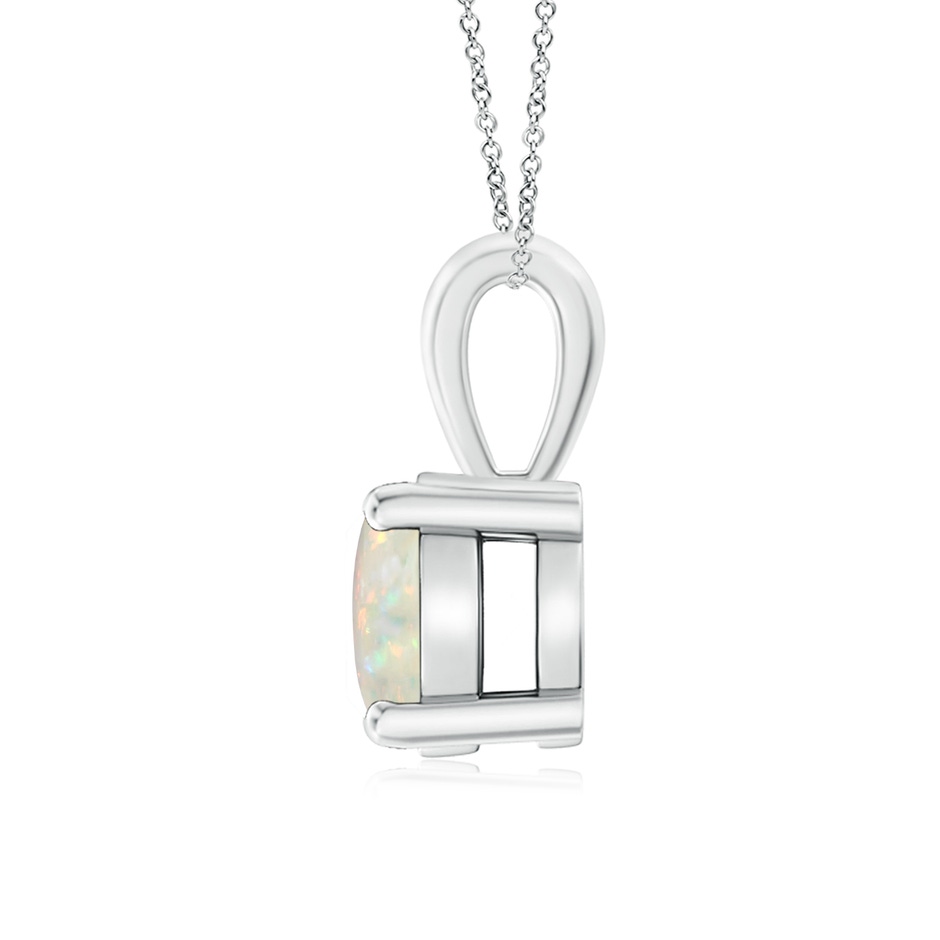 7mm AAA Classic Prong-Set Round Opal Solitaire Pendant in S999 Silver side 199