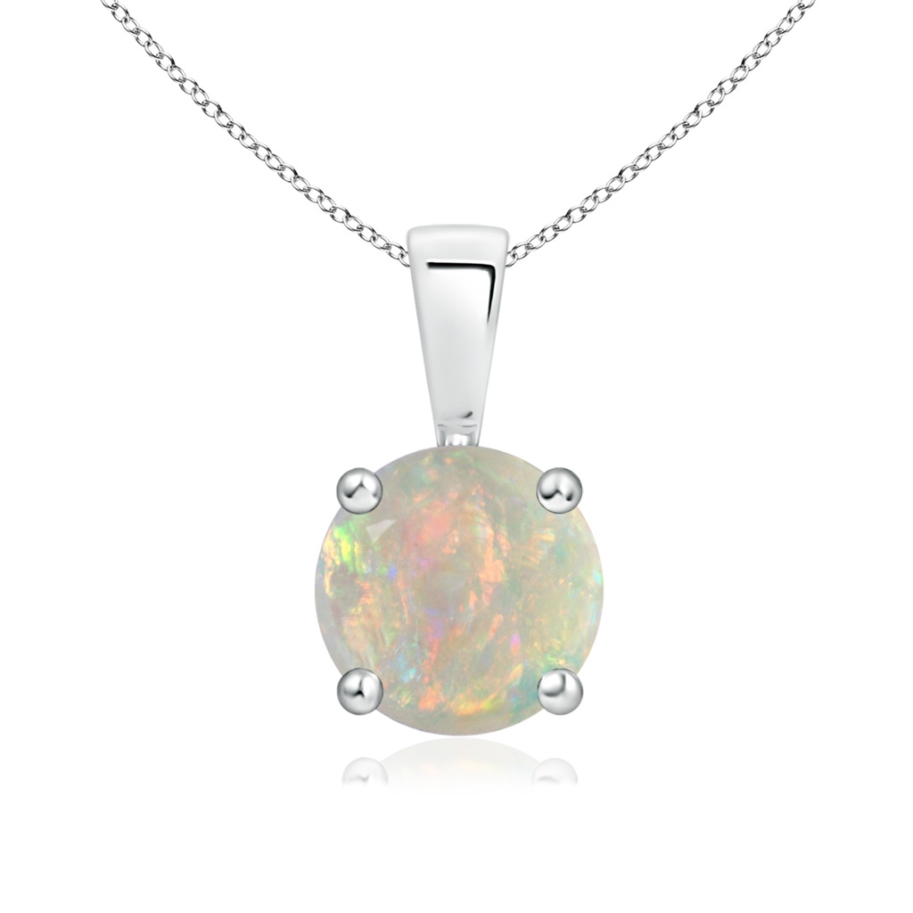 7mm AAAA Classic Round Opal Solitaire Pendant in P950 Platinum 