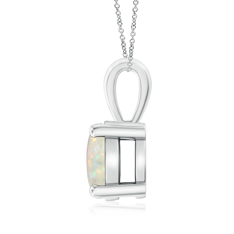 8mm AAA Classic Prong-Set Round Opal Solitaire Pendant in S999 Silver side 199