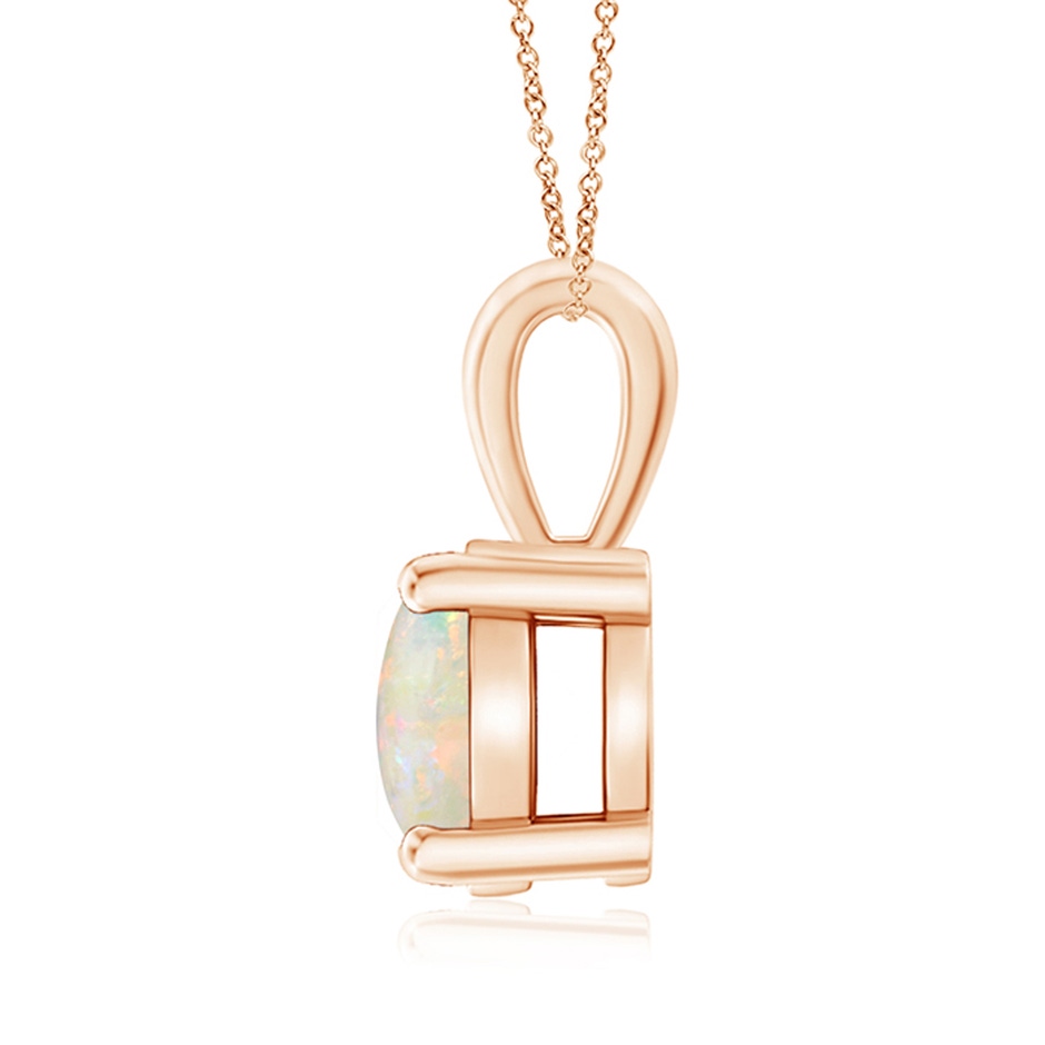 8mm AAAA Classic Round Opal Solitaire Pendant in Rose Gold side 1