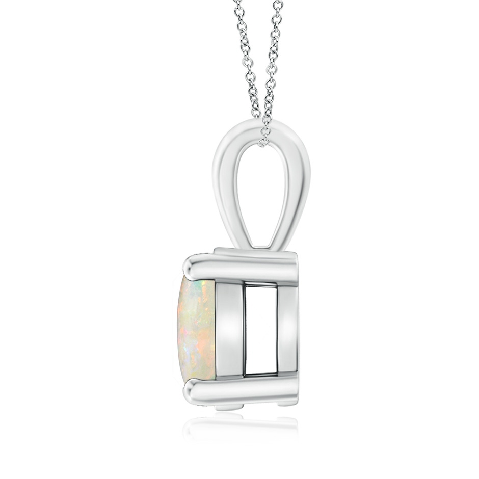 8mm AAAA Classic Prong-Set Round Opal Solitaire Pendant in White Gold side 199