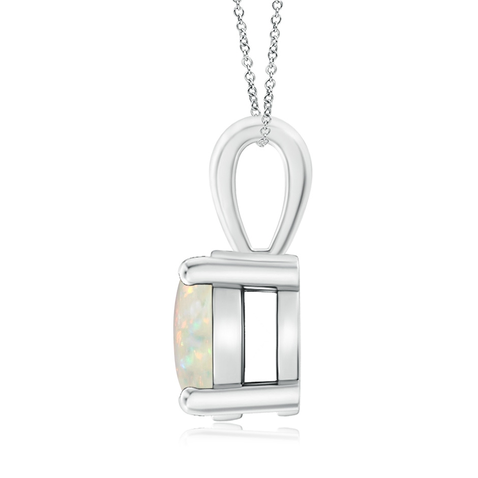 9mm AAA Classic Prong-Set Round Opal Solitaire Pendant in S999 Silver side 199