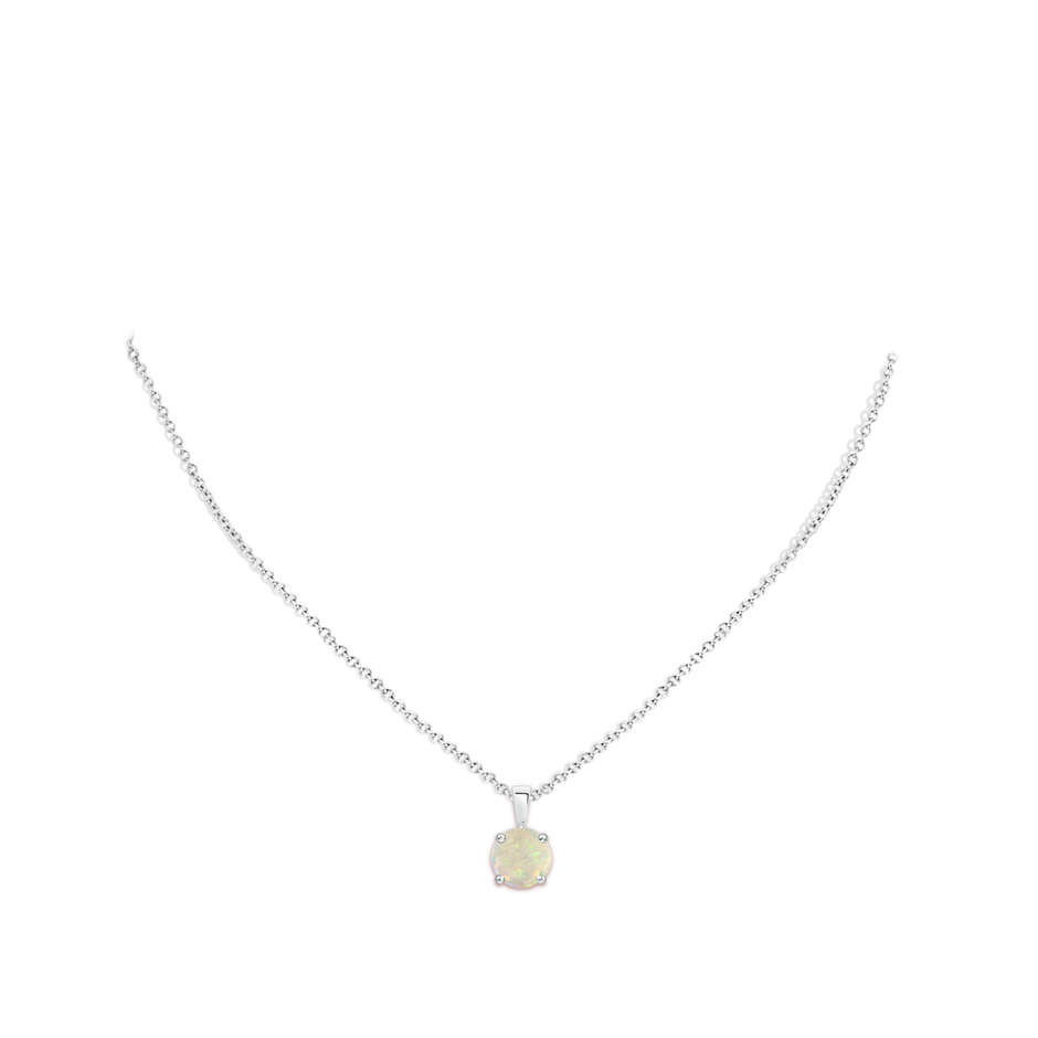 9mm AAA Classic Prong-Set Round Opal Solitaire Pendant in S999 Silver pen