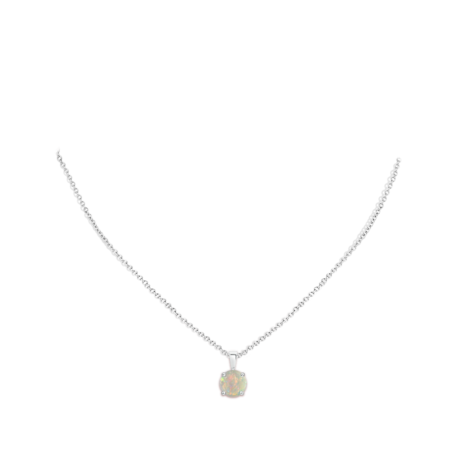 9mm AAAA Classic Prong-Set Round Opal Solitaire Pendant in P950 Platinum pen
