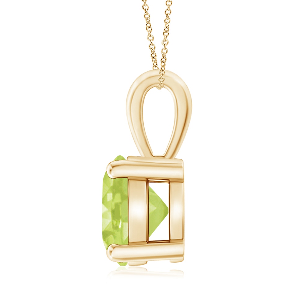 10mm A Classic Prong-Set Round Peridot Solitaire Pendant in Yellow Gold side 199