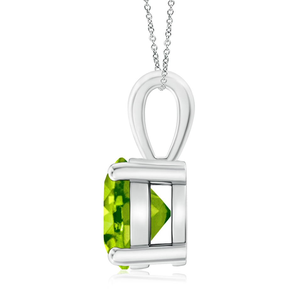 10mm AAA Classic Prong-Set Round Peridot Solitaire Pendant in White Gold side 199
