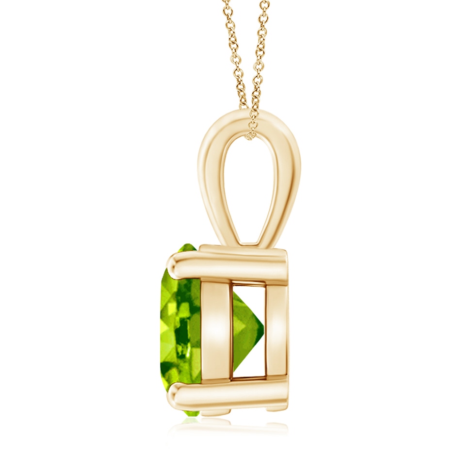 10mm AAA Classic Prong-Set Round Peridot Solitaire Pendant in Yellow Gold side 199