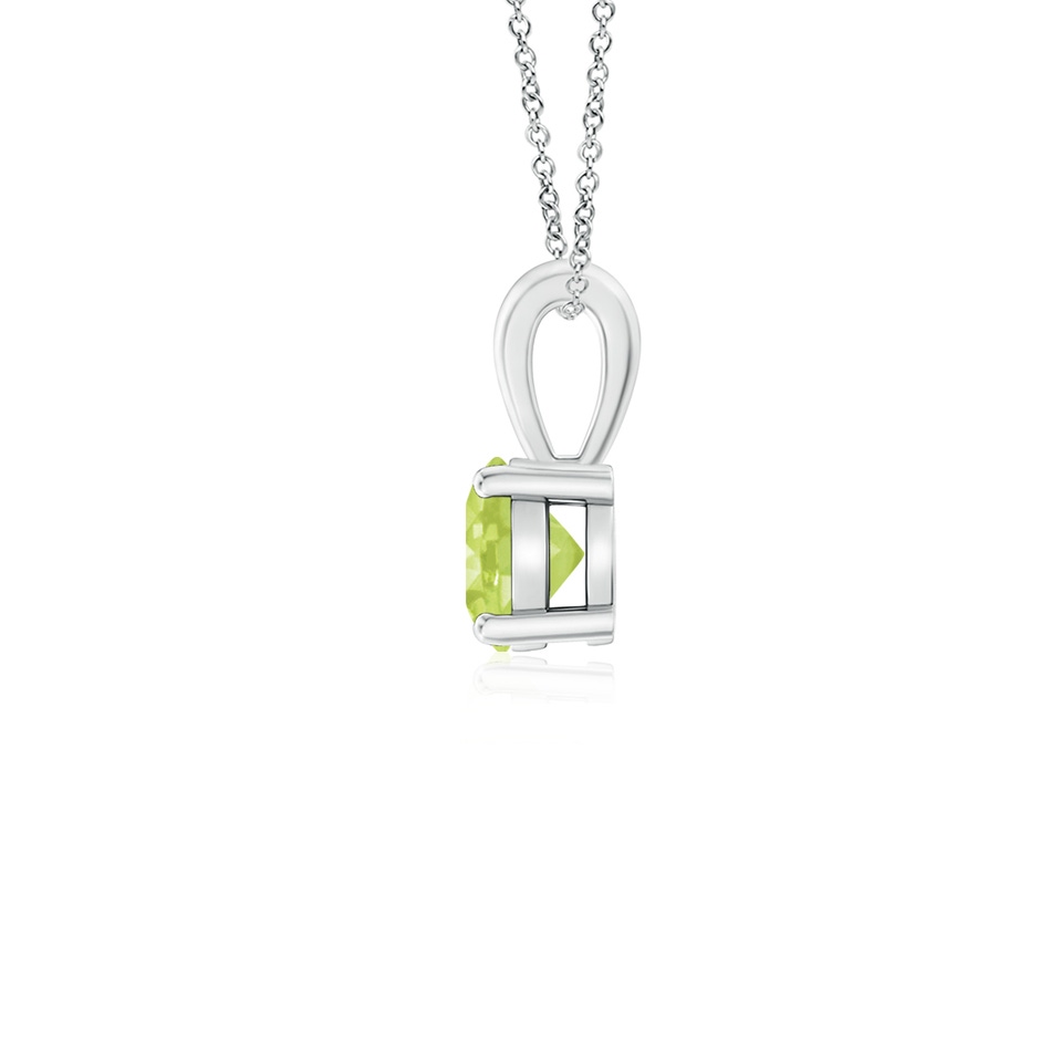 4mm A Classic Prong-Set Round Peridot Solitaire Pendant in S999 Silver side 199