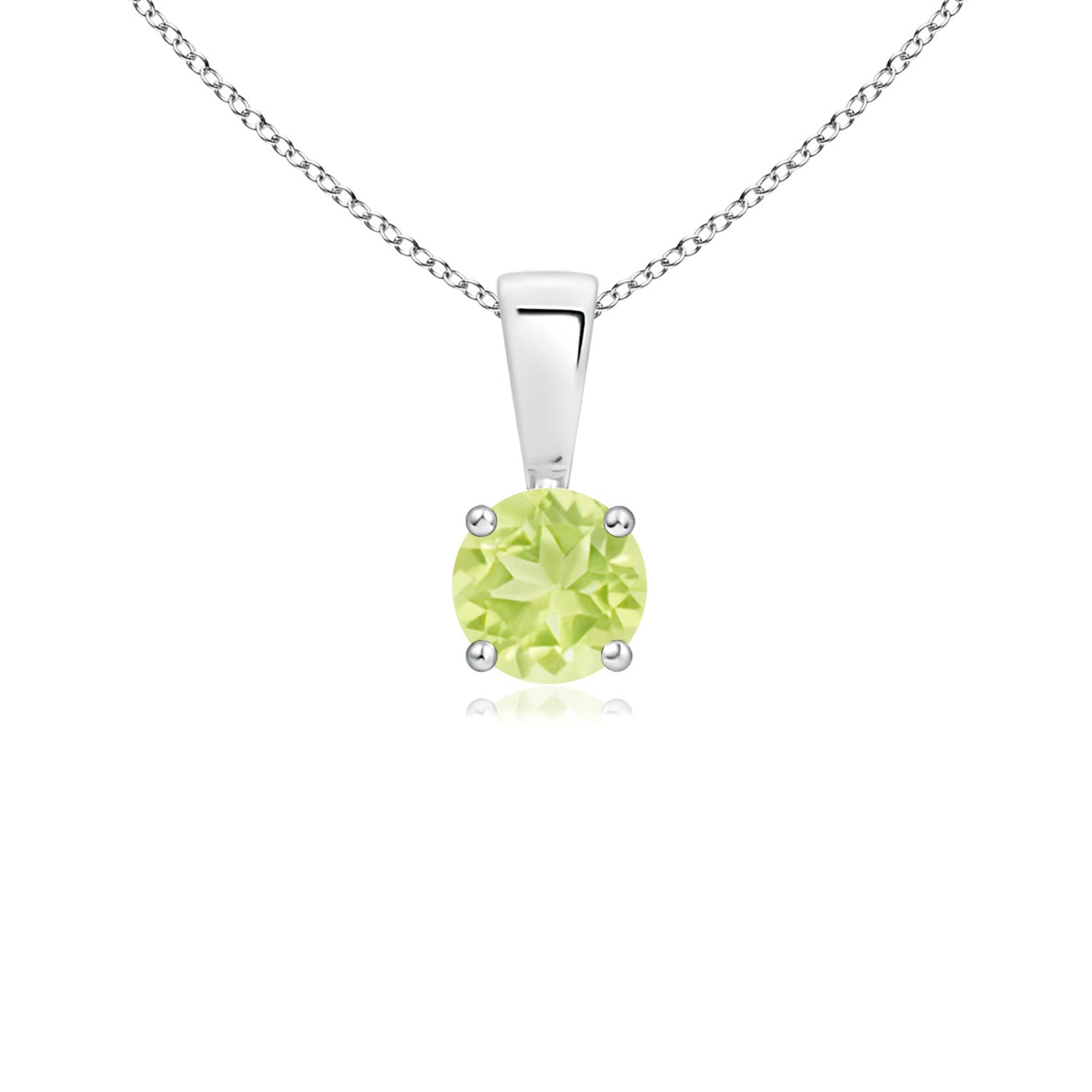 A - Peridot / 0.3 CT / 14 KT White Gold