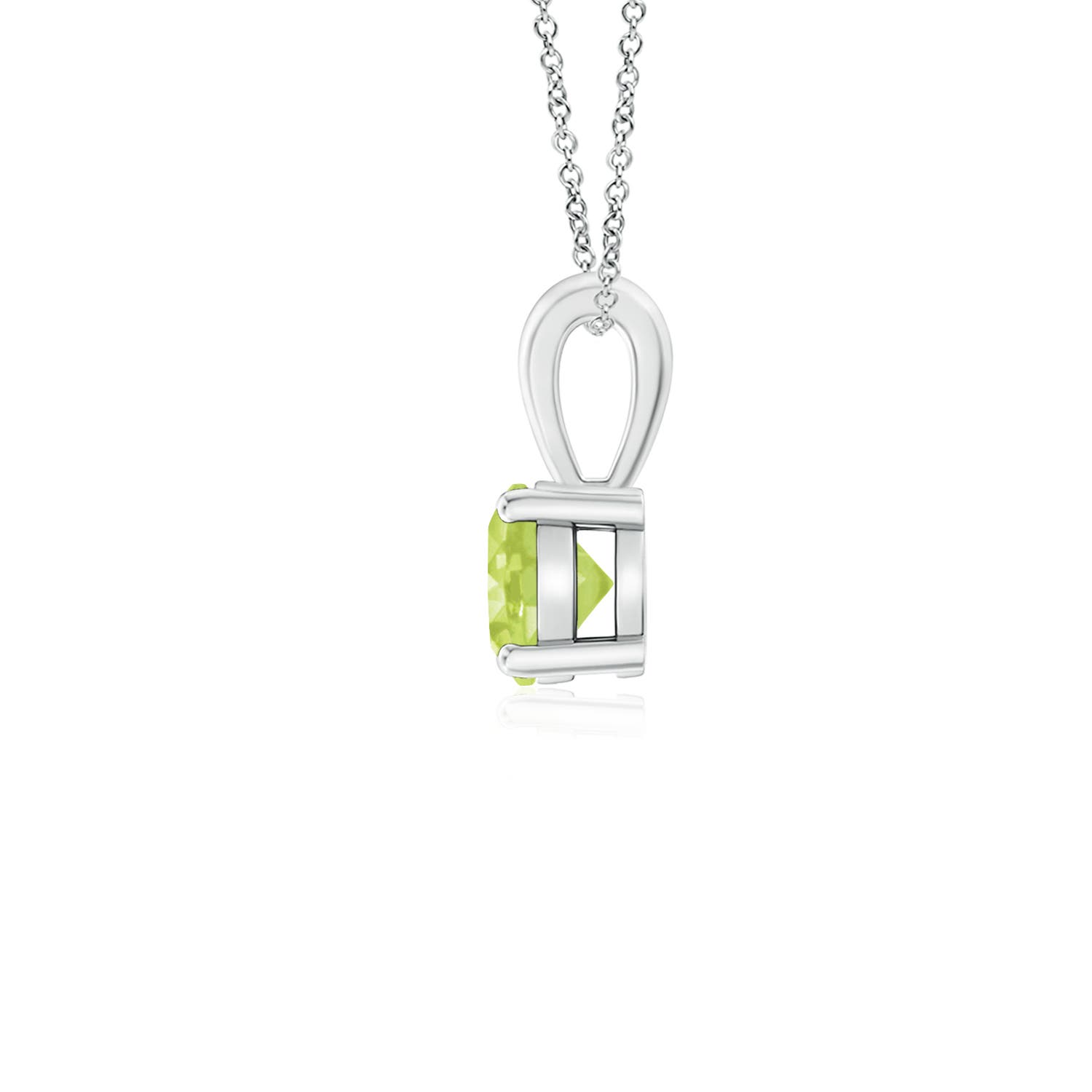 A - Peridot / 0.3 CT / 14 KT White Gold