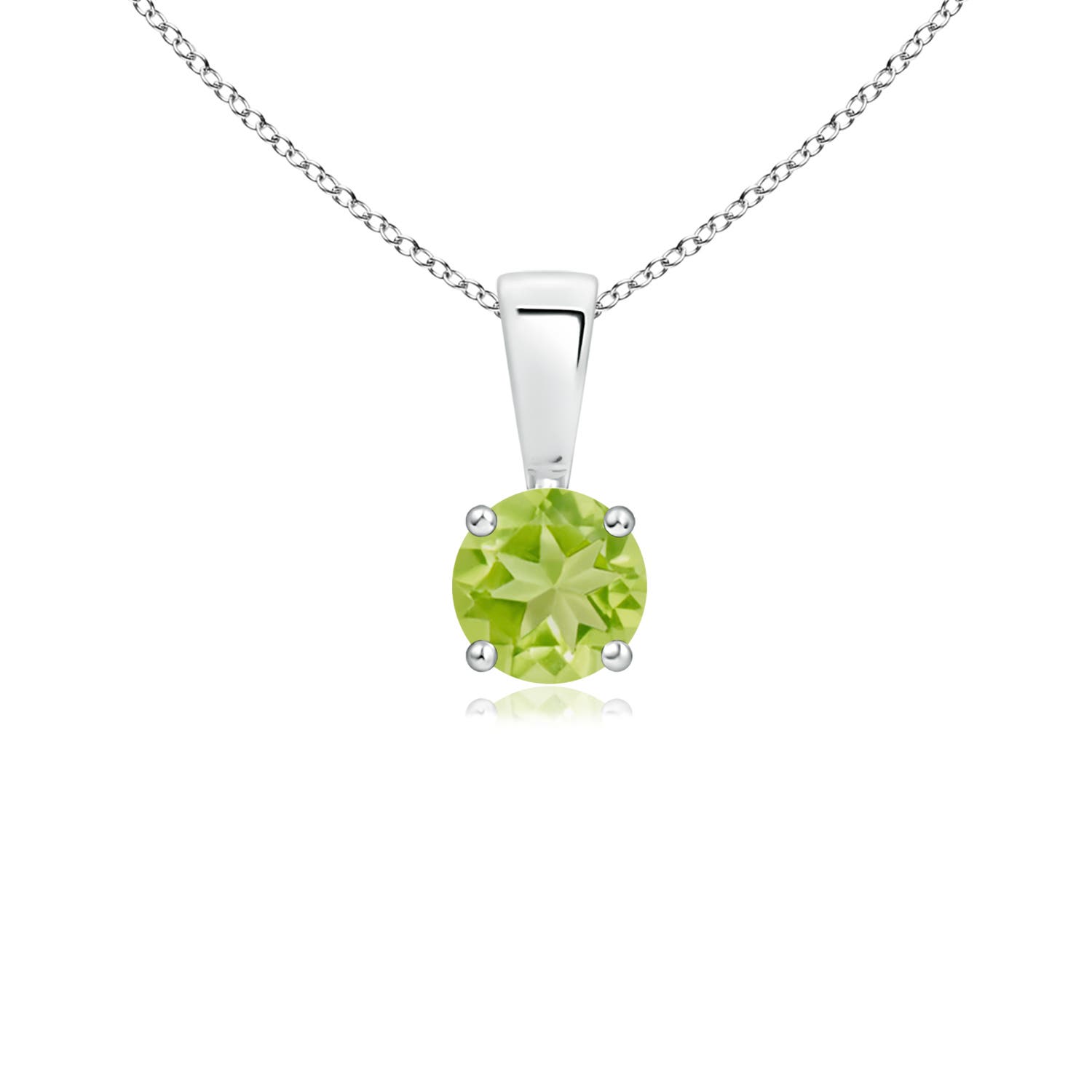 AA - Peridot / 0.3 CT / 14 KT White Gold