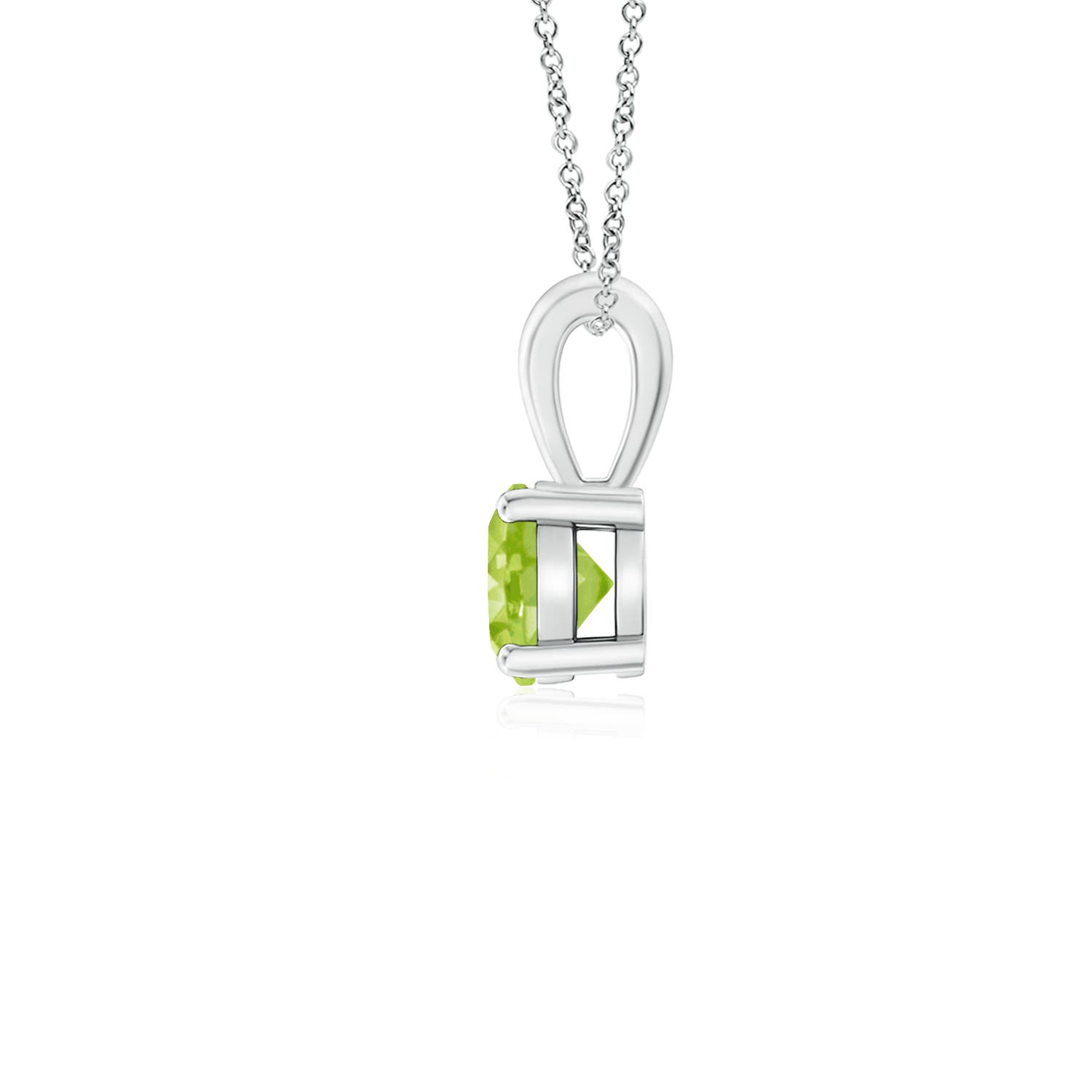 AA - Peridot / 0.3 CT / 14 KT White Gold