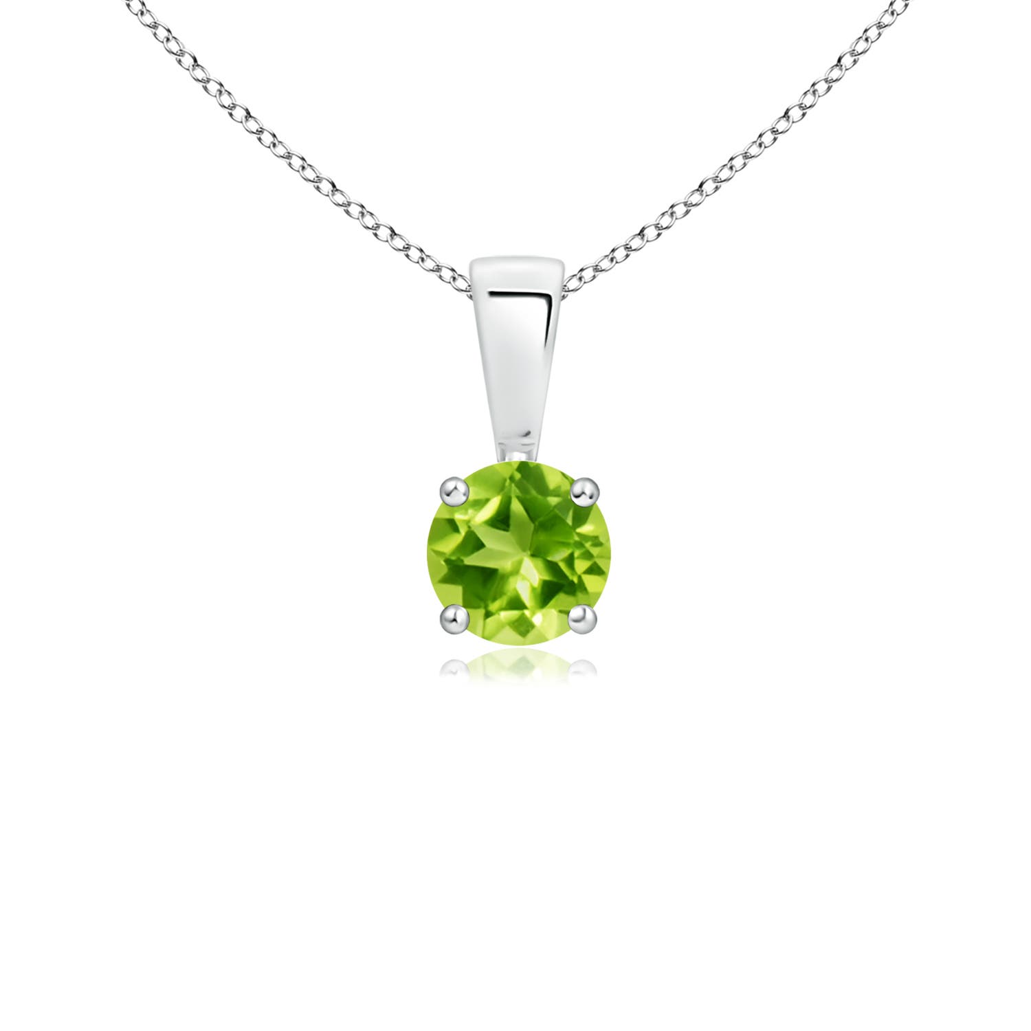 AAA - Peridot / 0.3 CT / 14 KT White Gold