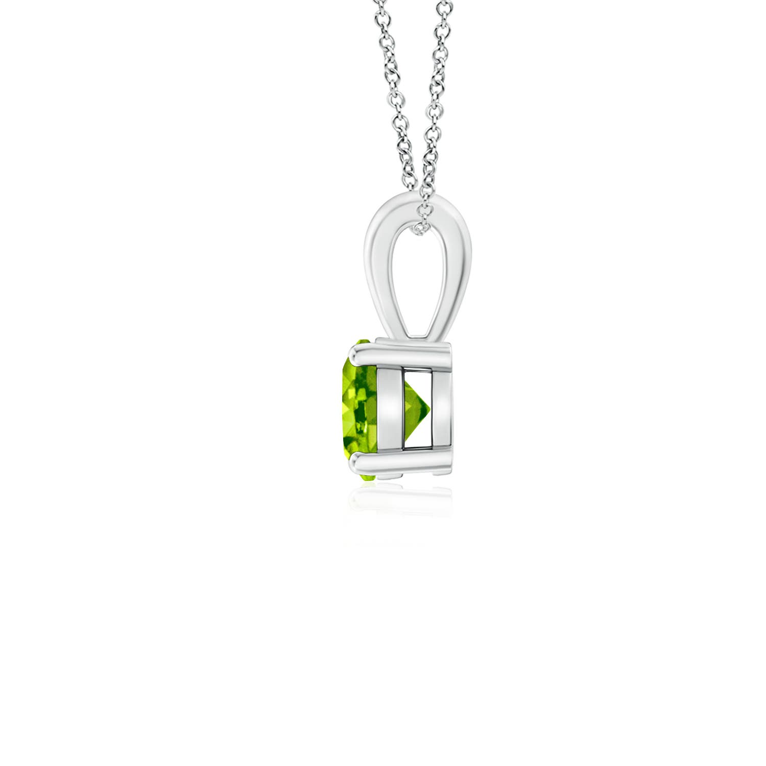 AAA - Peridot / 0.3 CT / 14 KT White Gold