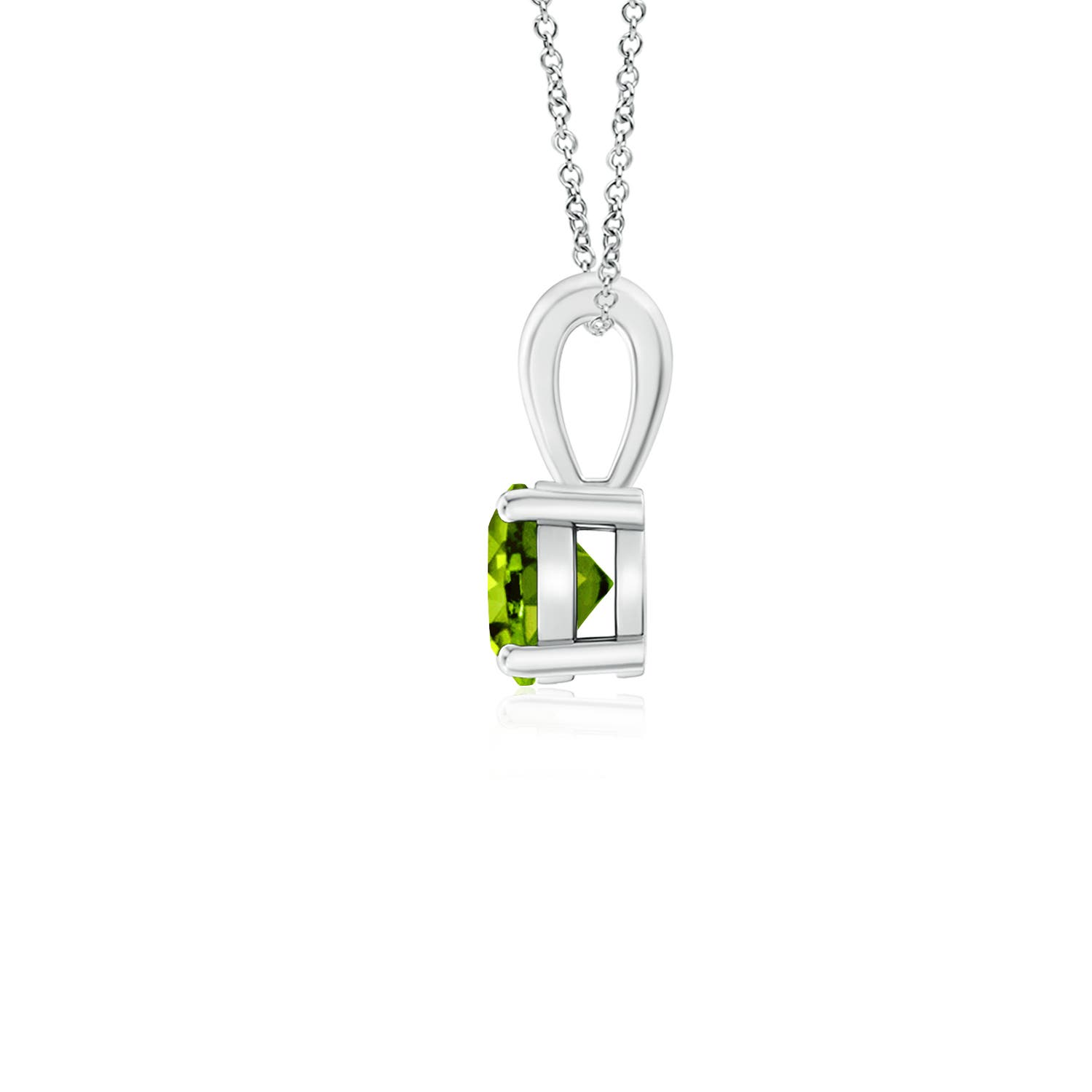 AAAA - Peridot / 0.3 CT / 14 KT White Gold