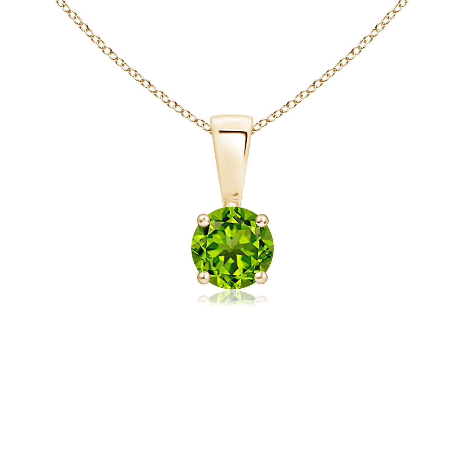 AAAA - Peridot / 0.3 CT / 14 KT Yellow Gold