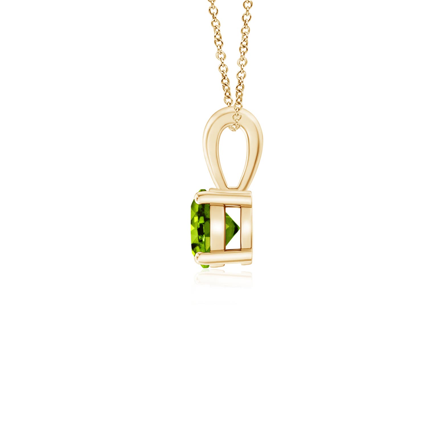 AAAA - Peridot / 0.3 CT / 14 KT Yellow Gold