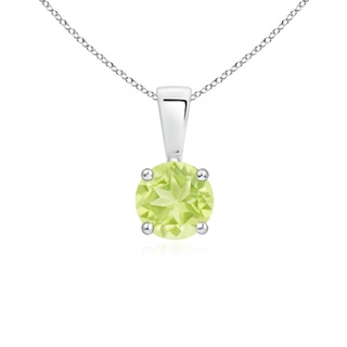 5mm A Classic Prong-Set Round Peridot Solitaire Pendant in P950 Platinum