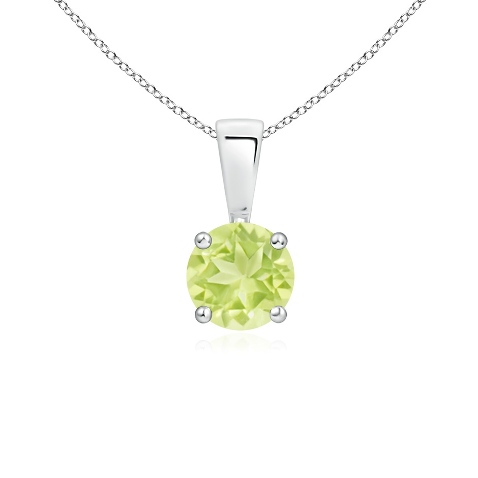 5mm A Classic Prong-Set Round Peridot Solitaire Pendant in S999 Silver 