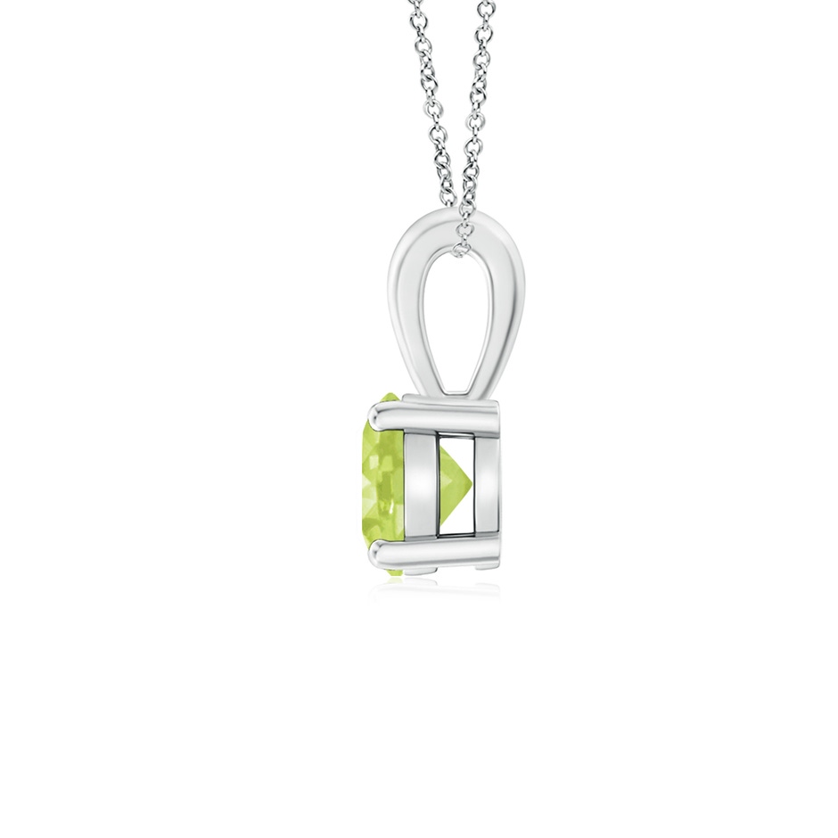 5mm A Classic Prong-Set Round Peridot Solitaire Pendant in S999 Silver side 199