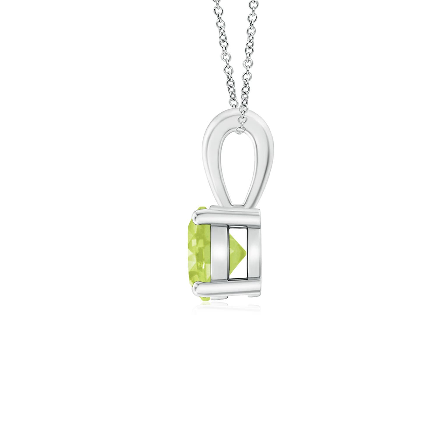 A - Peridot / 0.55 CT / 14 KT White Gold