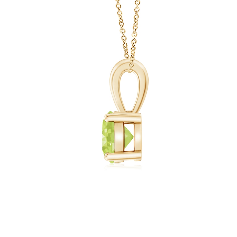 5mm A Classic Prong-Set Round Peridot Solitaire Pendant in Yellow Gold side 199