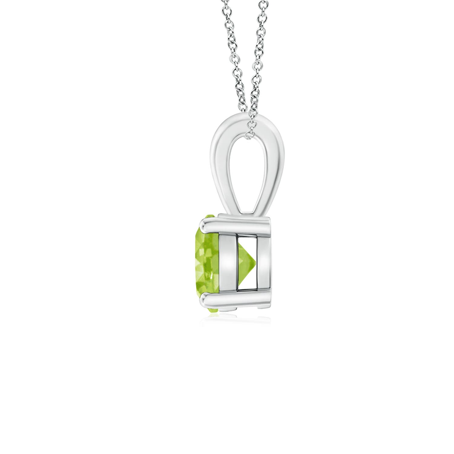 AA - Peridot / 0.55 CT / 14 KT White Gold