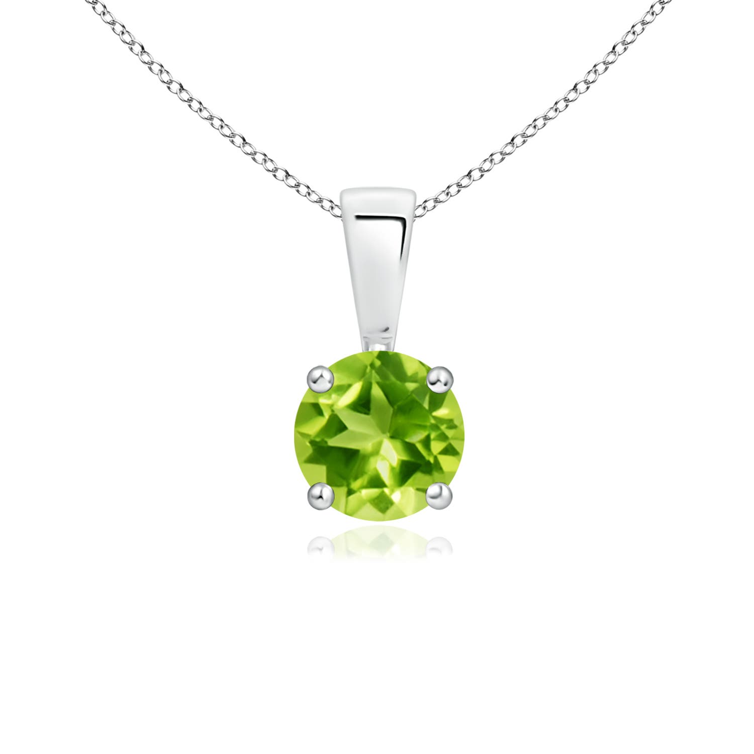 AAA - Peridot / 0.55 CT / 14 KT White Gold