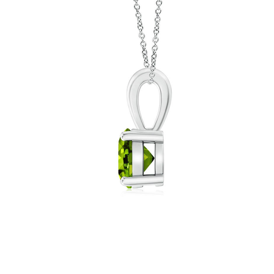 5mm AAAA Classic Prong-Set Round Peridot Solitaire Pendant in S999 Silver side 199