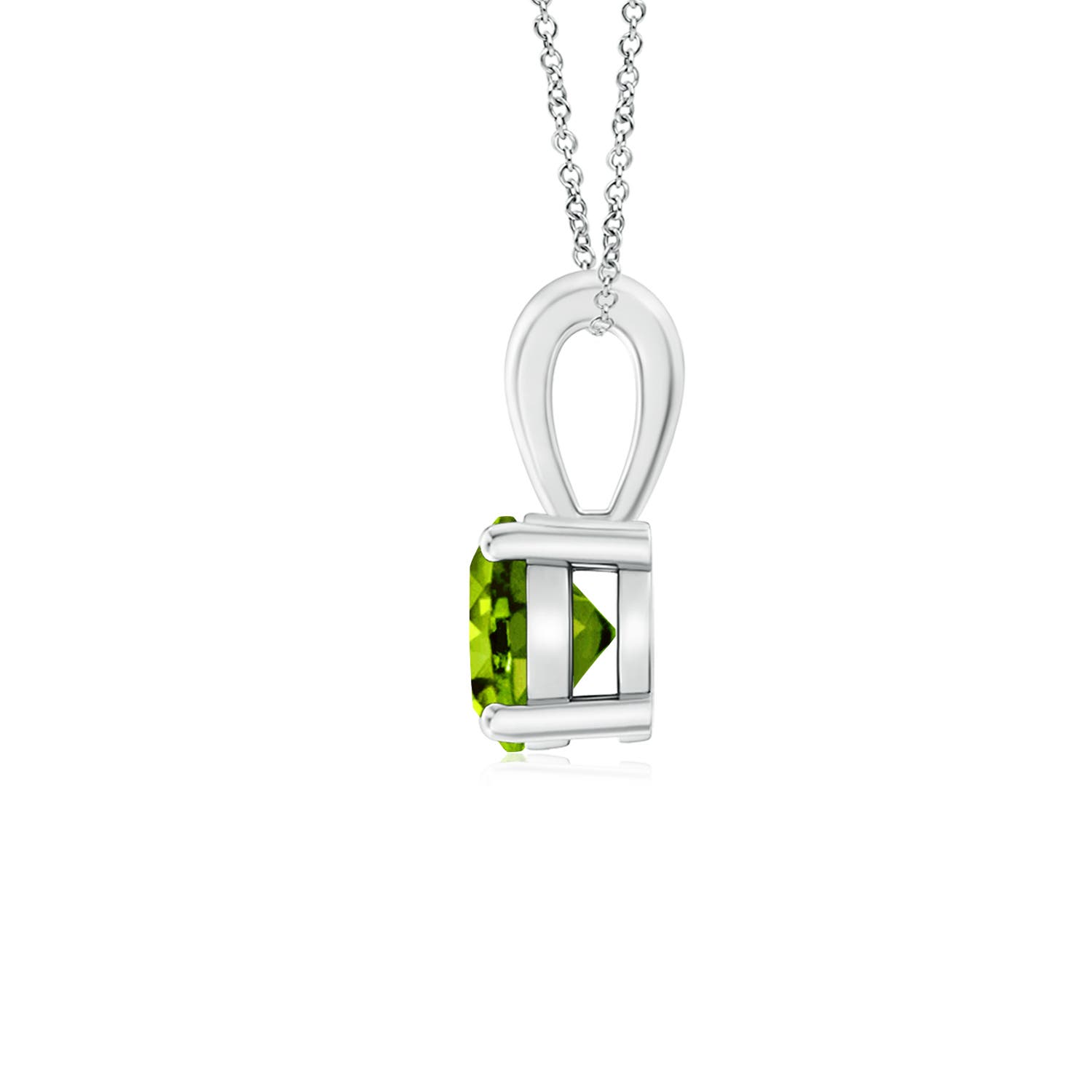 AAAA - Peridot / 0.55 CT / 14 KT White Gold