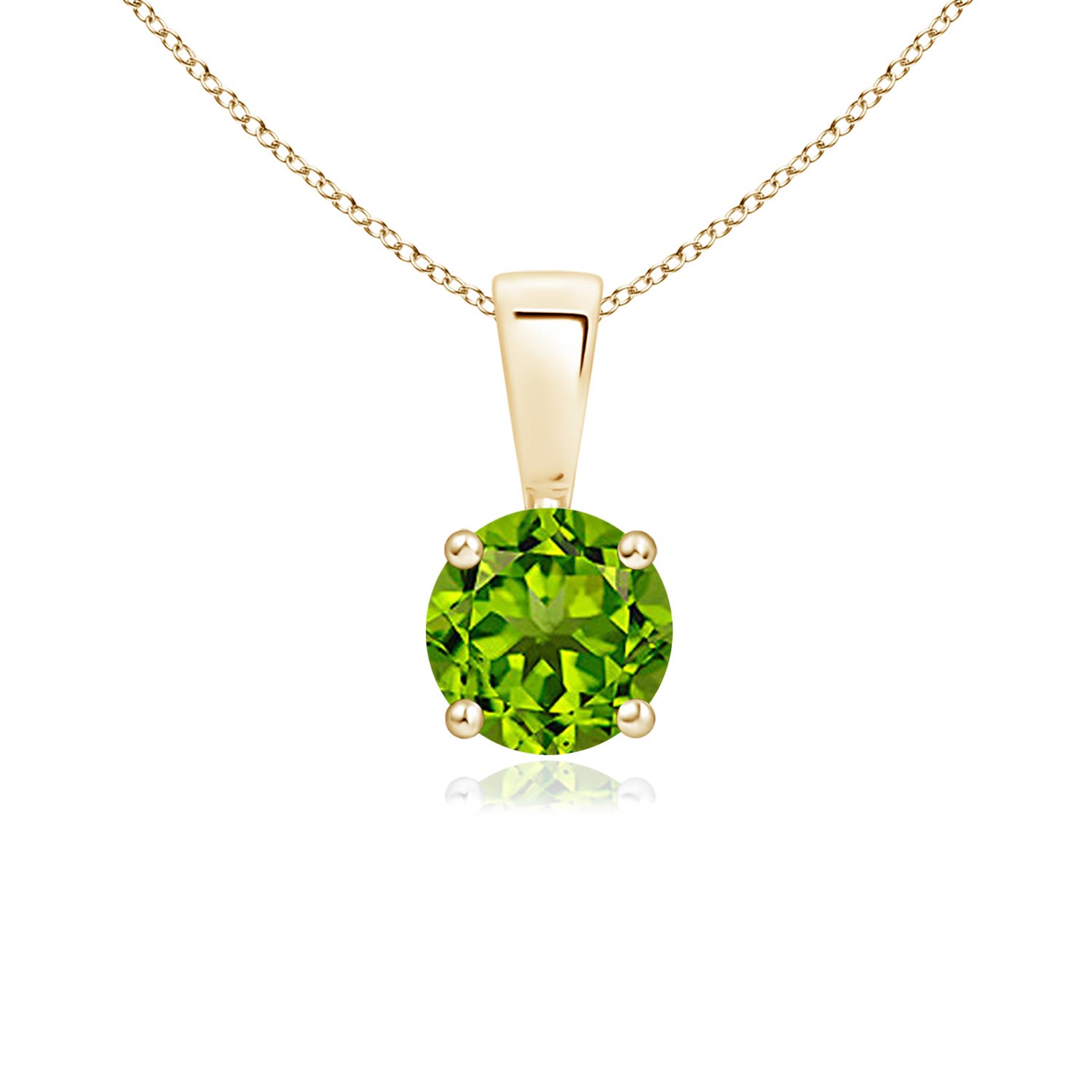 AAAA - Peridot / 0.55 CT / 14 KT Yellow Gold