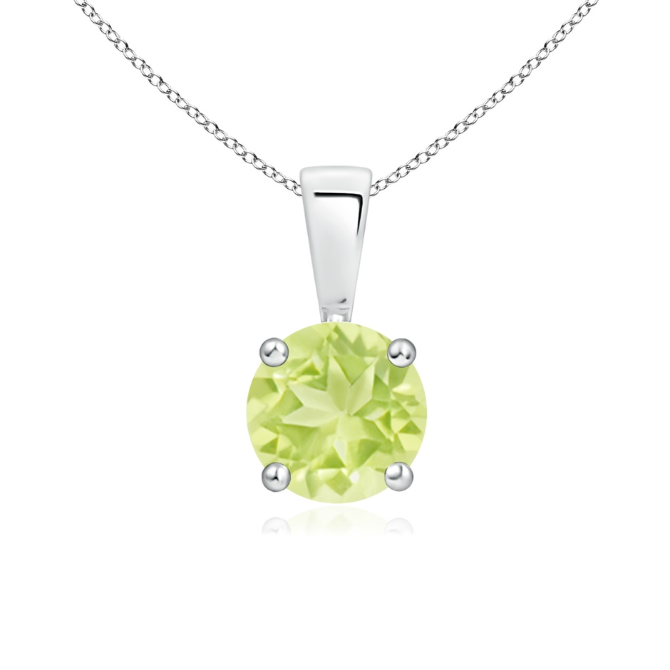 6mm A Classic Prong-Set Round Peridot Solitaire Pendant in S999 Silver 