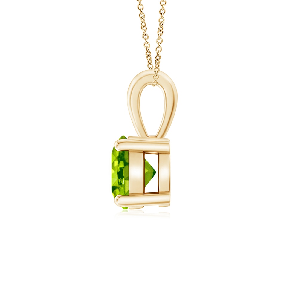 6mm AAA Classic Prong-Set Round Peridot Solitaire Pendant in Yellow Gold side 199