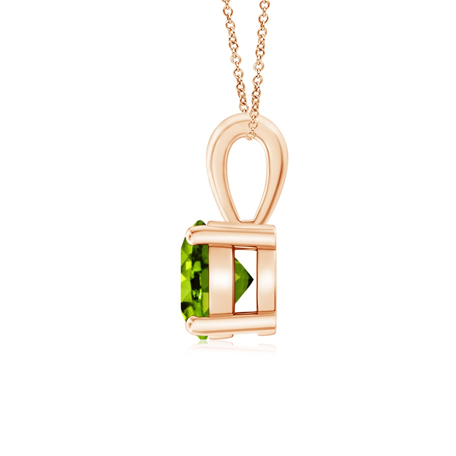 6mm AAAA Classic Prong-Set Round Peridot Solitaire Pendant in Rose Gold side 199