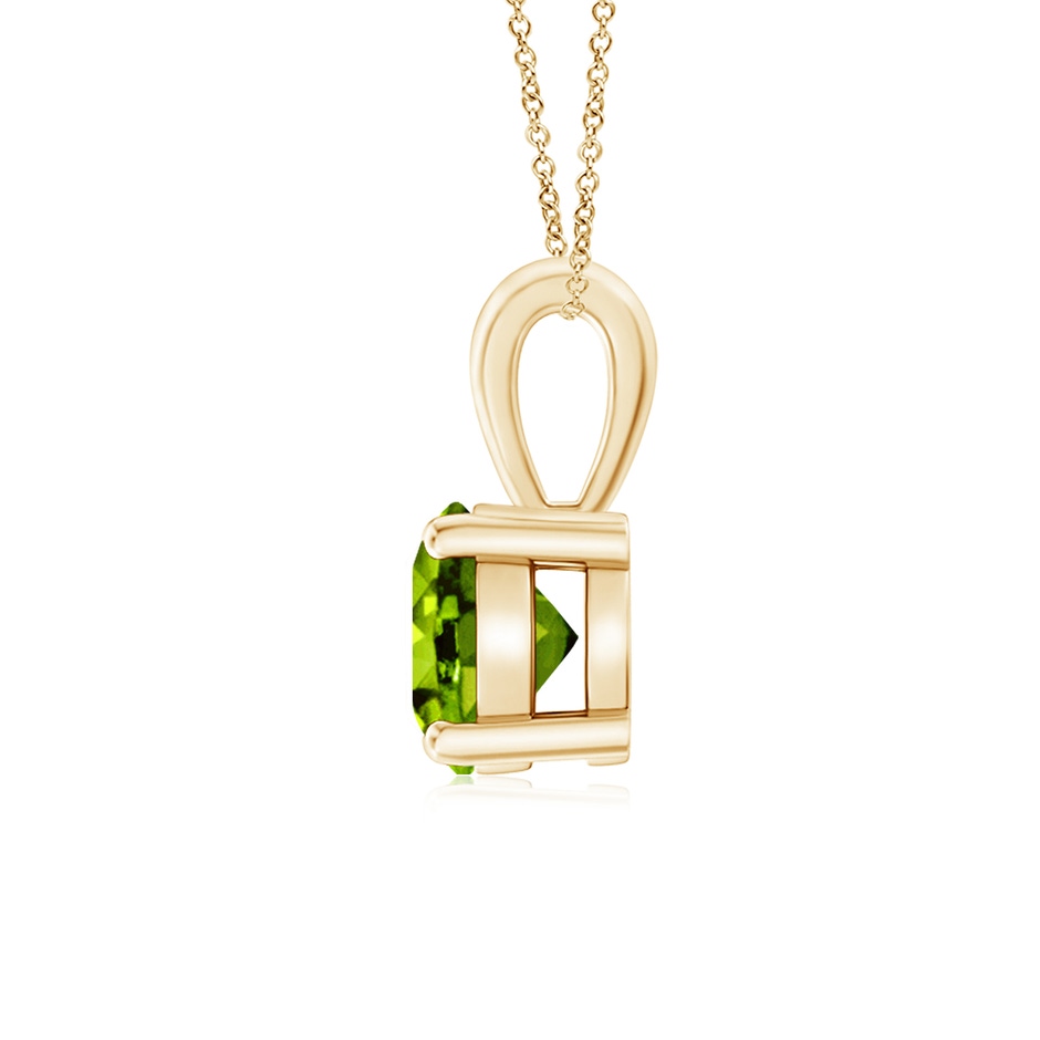 6mm AAAA Classic Prong-Set Round Peridot Solitaire Pendant in Yellow Gold side 199
