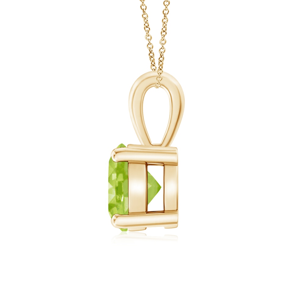 7mm AA Classic Prong-Set Round Peridot Solitaire Pendant in Yellow Gold side 199