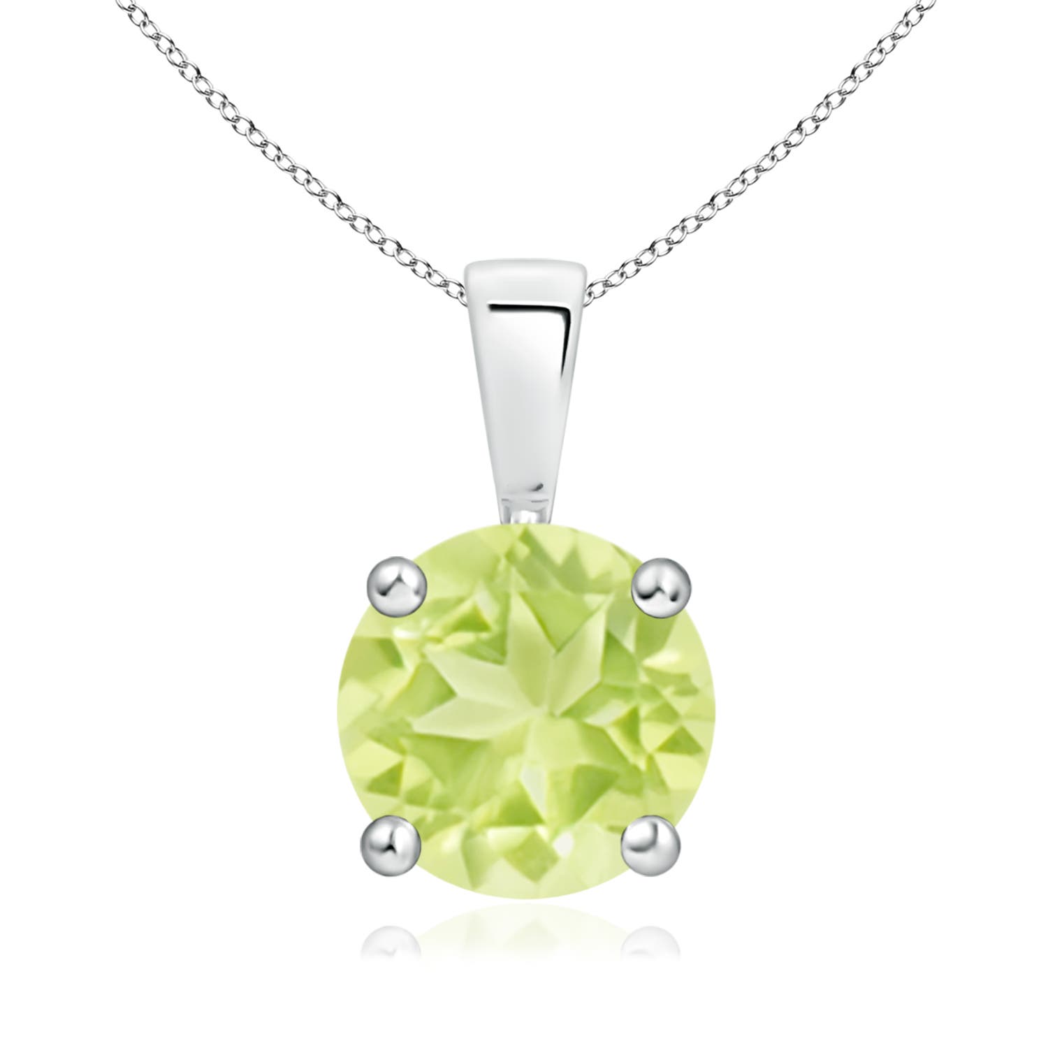 A - Peridot / 2 CT / 14 KT White Gold