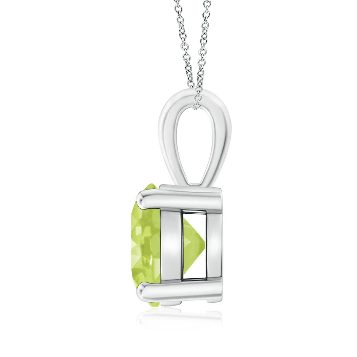 A - Peridot / 2 CT / 14 KT White Gold