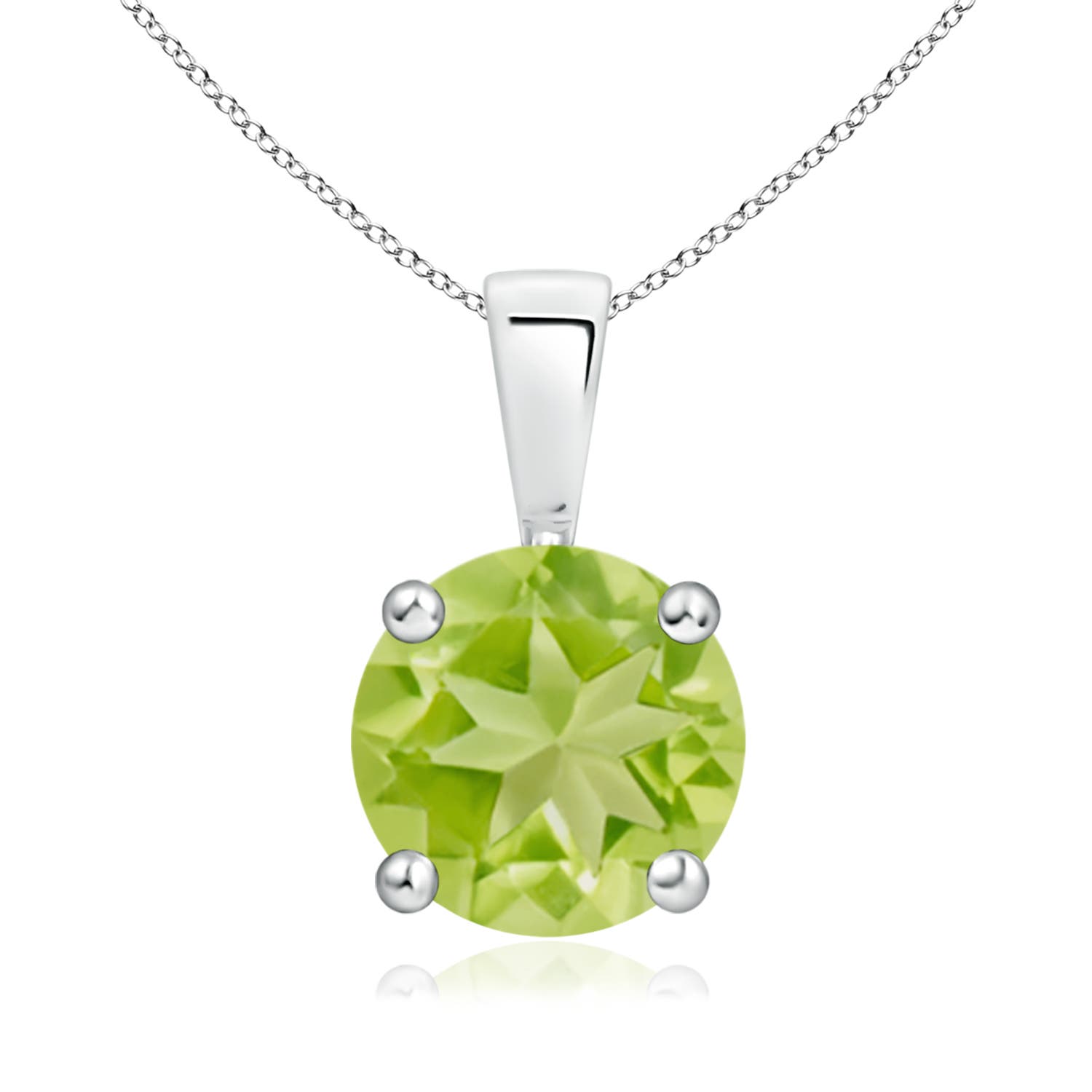 AA - Peridot / 2 CT / 14 KT White Gold